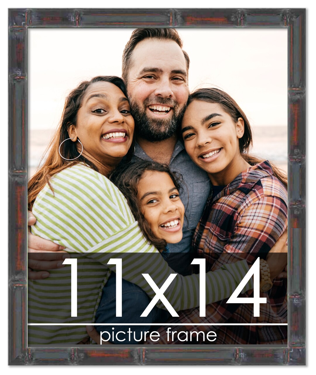 11x14 Thin Bamboo Picture Frame with UV-Resistant Acrylic & Acid Free Backing, Available in 2 Finishes - Gold and Brown